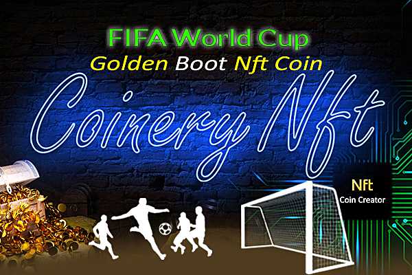 Coinerynft Banner Neon Golden Boot Nft Coin